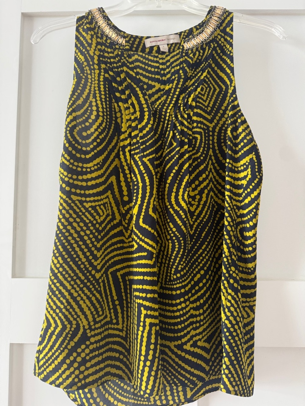 Banana Republic Black and Yellow A-Line Skirt